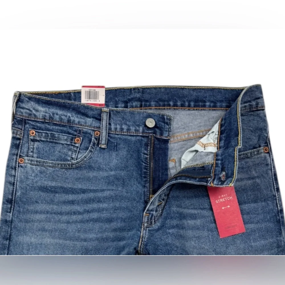 Levis 511 Slim Fit Jeans 32x34 Medium Wash Distressed Repaired Stretch Denim NWT